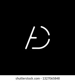 Outstanding professional elegant trendy awesome artistic black and white color AD DA initial based Alphabet icon logo.