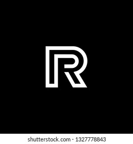 Outstanding professional elegant trendy awesome artistic black and white color PR RP initial based Alphabet icon logo.