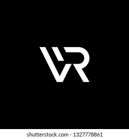 Outstanding professional elegant trendy awesome artistic black and white color VR RV initial based Alphabet icon logo.