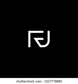 Outstanding professional elegant trendy awesome artistic black and white color FJ JF initial based Alphabet icon logo.