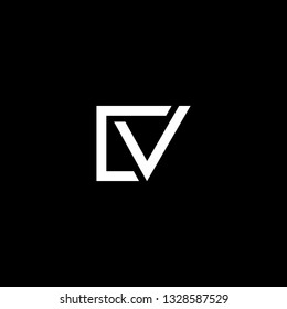 Outstanding professional elegant trendy awesome artistic black and white color CV VC DV VD initial based Alphabet icon logo.