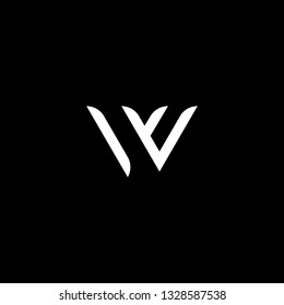 Outstanding professional elegant trendy awesome artistic black and white color VV WV VW initial based Alphabet icon logo.