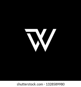 Outstanding professional elegant trendy awesome artistic black and white color VW WV initial based Alphabet icon logo.