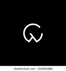 Outstanding professional elegant trendy awesome artistic black and white color GW WG CW WC initial based Alphabet icon logo.