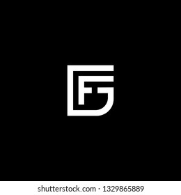 Outstanding professional elegant trendy awesome artistic black and white color GF FG initial based Alphabet icon logo.