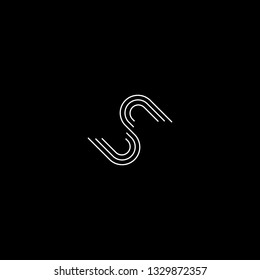 Outstanding professional elegant trendy awesome artistic black and white color S SS SSS SU US initial based Alphabet icon logo.