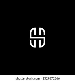 Outstanding professional elegant trendy awesome artistic black and white color HS SH H HH initial based Alphabet icon logo.