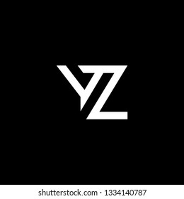 Outstanding professional elegant trendy awesome artistic black and white color YZ ZY initial based Alphabet icon logo.