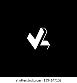 Outstanding professional elegant trendy awesome artistic black and white color VL LV initial based Alphabet icon logo.