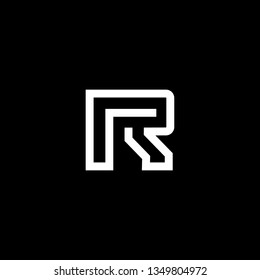 Outstanding professional elegant trendy awesome artistic black and white color R RR PR RP initial based Alphabet icon logo.