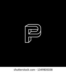 Outstanding professional elegant trendy awesome artistic black and white color F P FP PF initial based Alphabet icon logo.