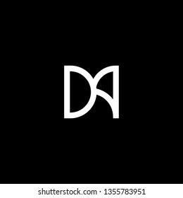 Outstanding professional elegant trendy awesome artistic black and white color DA AD initial based Alphabet icon logo.