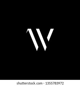 Outstanding professional elegant trendy awesome artistic black and white color V VV VW WV initial based Alphabet icon logo.