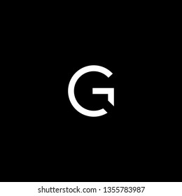Outstanding professional elegant trendy awesome artistic black and white color G GC CG initial based Alphabet icon logo.