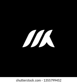 Outstanding professional elegant trendy awesome artistic black and white color WK KW MK KM  initial based Alphabet icon logo.