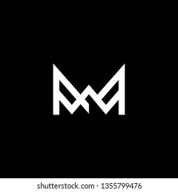 Outstanding professional elegant trendy awesome artistic black and white color MM MW WM initial based Alphabet icon logo.