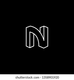 Outstanding professional elegant trendy awesome artistic black and white color N NN AN NA initial based Alphabet icon logo.