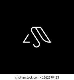 Outstanding professional elegant trendy awesome artistic black and white color MS SM initial based Alphabet icon logo.