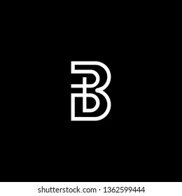 Outstanding professional elegant trendy awesome artistic black and white color B BB initial based Alphabet icon logo.