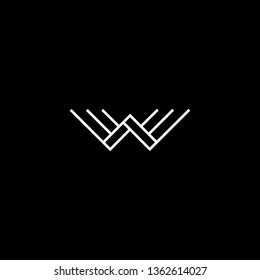Outstanding professional elegant trendy awesome artistic black and white color W WW WWW WA AW initial based Alphabet icon logo.