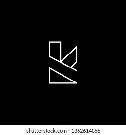 Outstanding professional elegant trendy awesome artistic black and white color K KK initial based Alphabet icon logo.