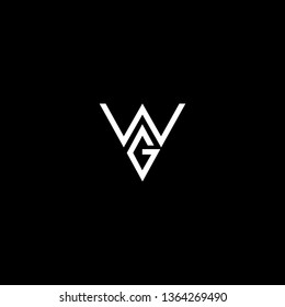 Outstanding professional elegant trendy awesome artistic black and white color WG GW initial based Alphabet icon logo.