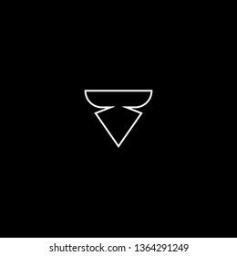 Outstanding professional elegant trendy awesome artistic black and white color TV VT initial based Alphabet icon logo.