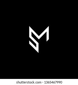 Initial Letter Mh Hm Minimalist Art Stock Vector (royalty Free 