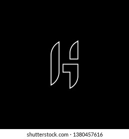 Outstanding professional elegant trendy awesome artistic black and white color HG GH initial based Alphabet icon logo.