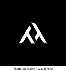 Outstanding professional elegant trendy awesome artistic black and white color T TT TA AT initial based Alphabet icon logo.