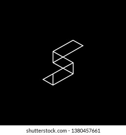 Outstanding professional elegant trendy awesome artistic black and white color S SS initial based Alphabet icon logo.