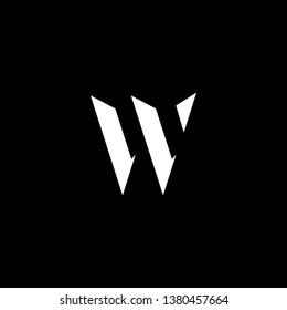 Outstanding professional elegant trendy awesome artistic black and white color W WV VW initial based Alphabet icon logo.
