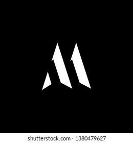 Outstanding professional elegant trendy awesome artistic black and white color AM MA initial based Alphabet icon logo.