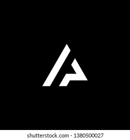 Outstanding professional elegant trendy awesome artistic black and white color AP PA initial based Alphabet icon logo.