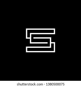 Outstanding professional elegant trendy awesome artistic black and white color S SS initial based Alphabet icon logo.