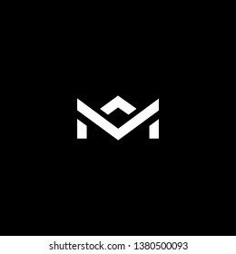 Outstanding professional elegant trendy awesome artistic black and white color MV VM MA AM initial based Alphabet icon logo.