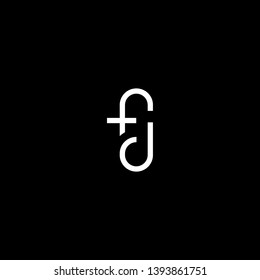 Outstanding professional elegant trendy awesome artistic black and white color FJ JF FD DF initial based Alphabet icon logo.