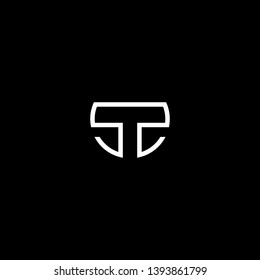 Outstanding professional elegant trendy awesome artistic black and white color TU UT initial based Alphabet icon logo.