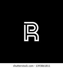 Outstanding professional elegant trendy awesome artistic black and white color R RR PR RP initial based Alphabet icon logo.