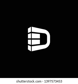 Outstanding professional elegant trendy awesome artistic black and white color D ED DE initial based Alphabet icon logo. svg