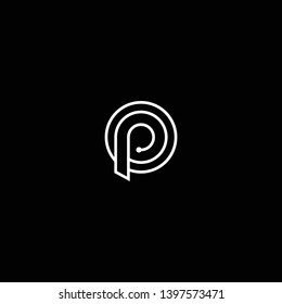 Outstanding professional elegant trendy awesome artistic black and white color P OP OP initial based Alphabet icon logo.
