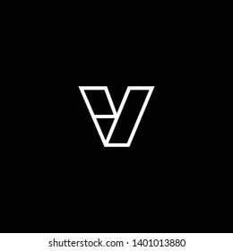 Outstanding professional elegant trendy awesome artistic black and white color BV VB initial based Alphabet icon logo.