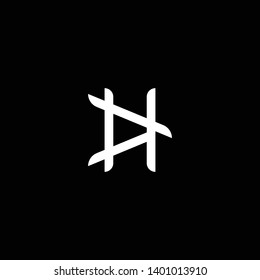 Outstanding professional elegant trendy awesome artistic black and white color HA AH initial based Alphabet icon logo.