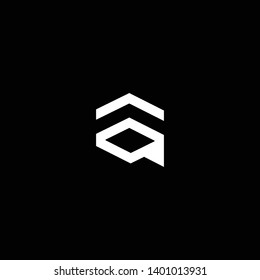 Outstanding professional elegant trendy awesome artistic black and white color AQ QA initial based Alphabet icon logo.