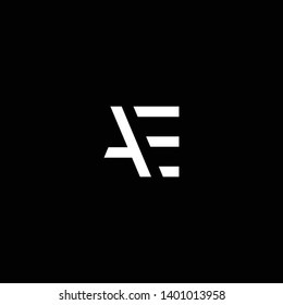 Outstanding professional elegant trendy awesome artistic black and white color AE EA TE ET initial based Alphabet icon logo.