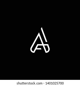 Outstanding professional elegant trendy awesome artistic black and white color AA AF FA initial based Alphabet icon logo.
