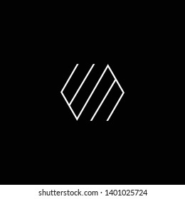 Outstanding professional elegant trendy awesome artistic black and white color WM MW initial based Alphabet icon logo.