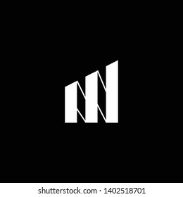 Outstanding professional elegant trendy awesome artistic black and white color MN NM initial based Alphabet icon logo.