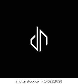 Outstanding professional elegant trendy awesome artistic black and white color DN ND initial based Alphabet icon logo.