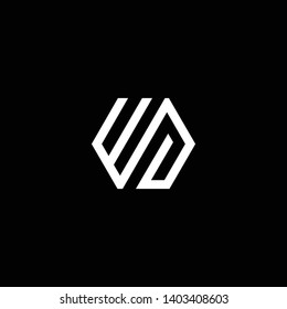 Outstanding professional elegant trendy awesome artistic black and white color WD DW initial based Alphabet icon logo.